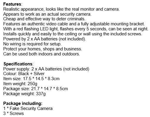 Dummy CCTV Camera with Realistic Appearance
