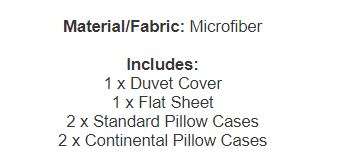 Brand New Microfiber 6 Piece Queen Size Duvet Sets