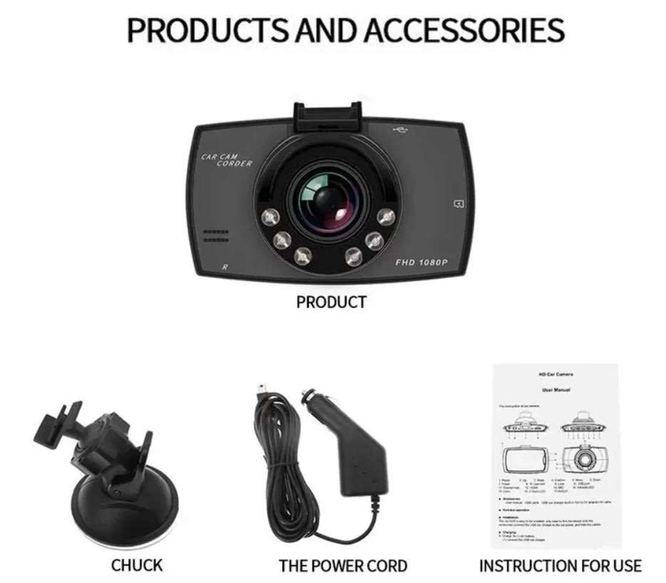Car Dash Cam full HD with G-Sensor, Motion Detection, Loop-Cycle Recording etc.