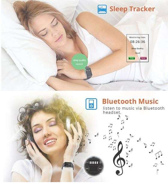 Bluetooth Smart Watch Phone, Support Sim & SD Card, Pedometer, Social Media Messages, Calls, Time