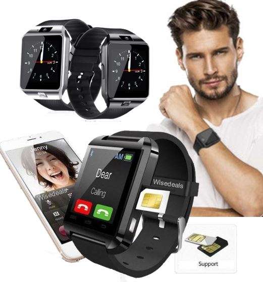Bluetooth Smart Watch Phone, Support Sim & SD Card, Pedometer, Social Media Messages, Calls, Time