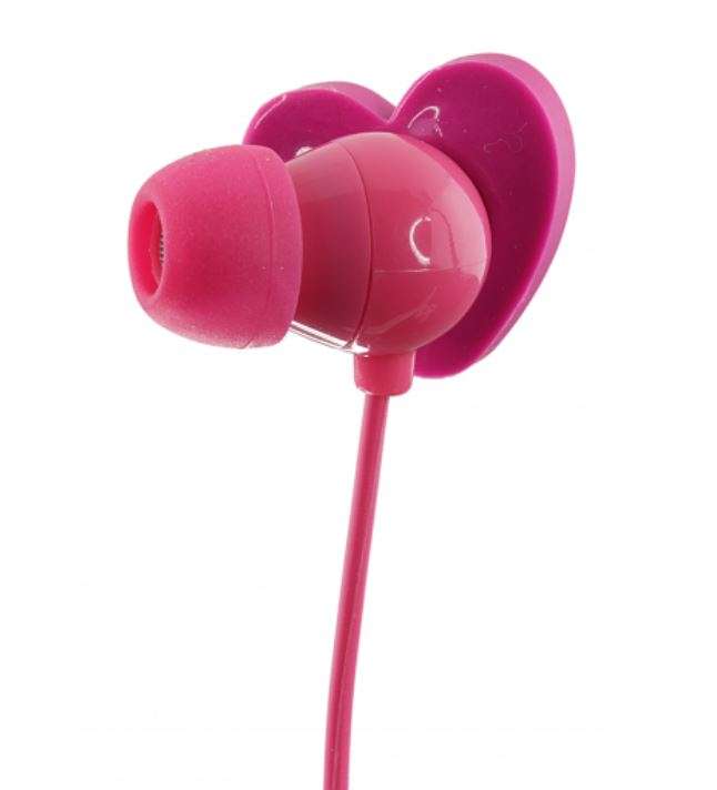Super Cool Heart Shape Earphones in a bright and exciting pink design