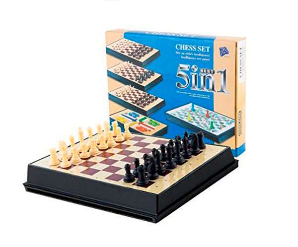 5-in-1 Magnetic Game Set with Chess, Checkers, Snake & Ladders and Ludo