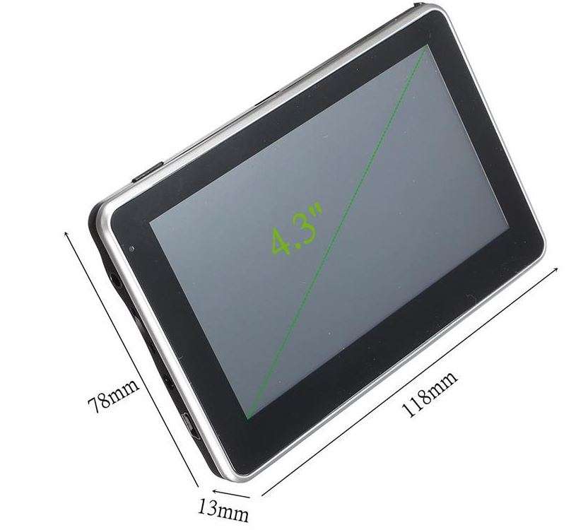 4.3inch TFT Touch Screen GPS Voice Navigation System, Support SD Card, Audio Player and more