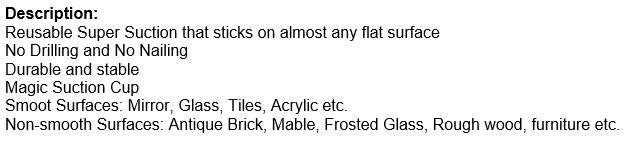 Magic Suction Cup Hair Dryer Holder  No drilling or nails