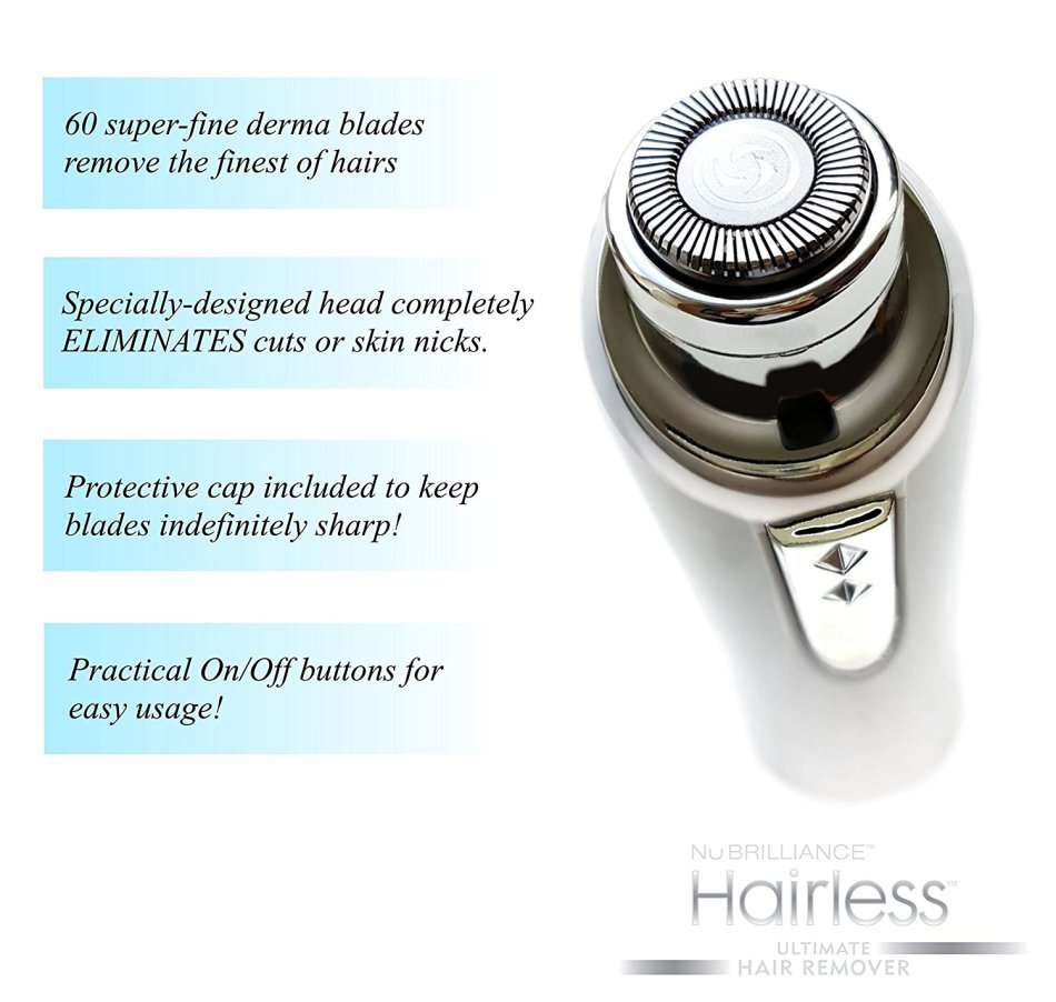 Waterproof NuBrilliance Hair Remover  From Hairy to Hairless in Just Seconds As Seen on TV