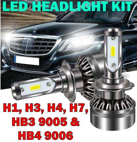 2 Piece LED Headlight Kit  Available in H1, H3, H4, H7 9005, 9006