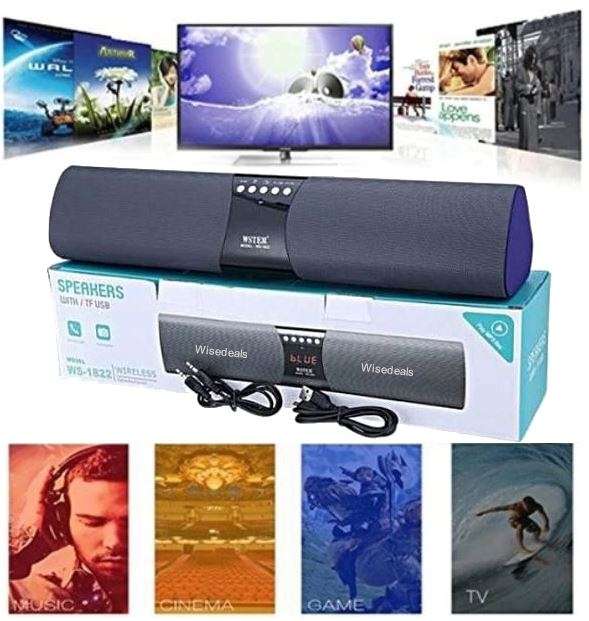 Wireless Bluetooth Soundbar with FM Radio & Build-In Mic  Support SD Card, USB, AUX