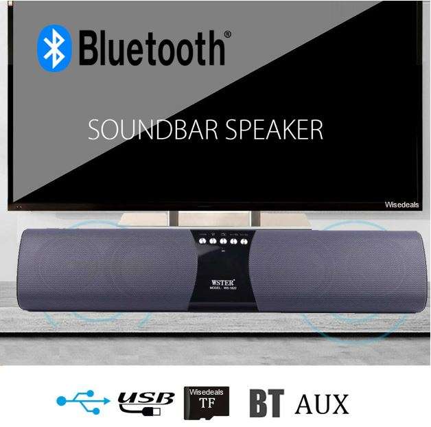 Wireless Bluetooth Soundbar with FM Radio & Build-In Mic  Support SD Card, USB, AUX