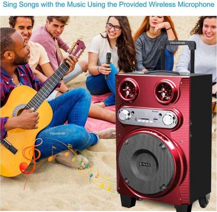 Bluetooth Karaoke Speaker with Microphone & Remote Control