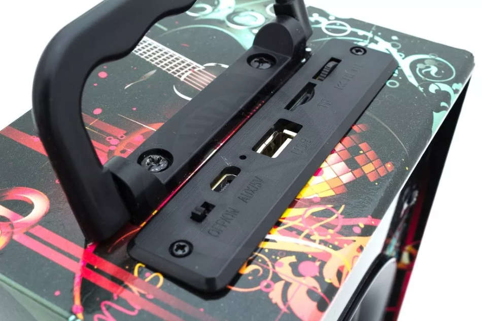 Portable Bluetooth Speaker with FM Radio, LED Lights, Support USB, SD Card & AUX