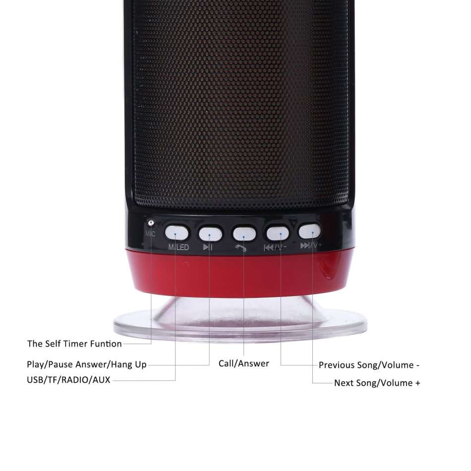 Wireless Bluetooth Speaker With LED Lights & FM Radio, Support USB & SD Card
