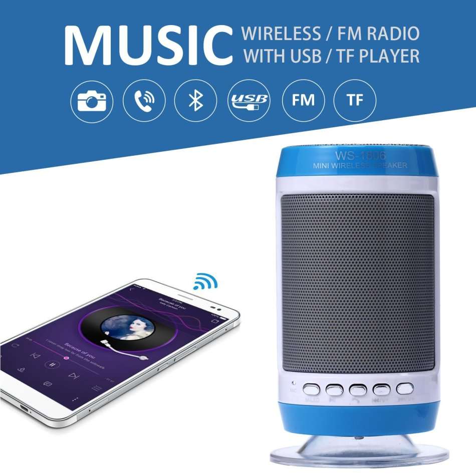 Wireless Bluetooth Speaker With LED Lights & FM Radio, Support USB & SD Card