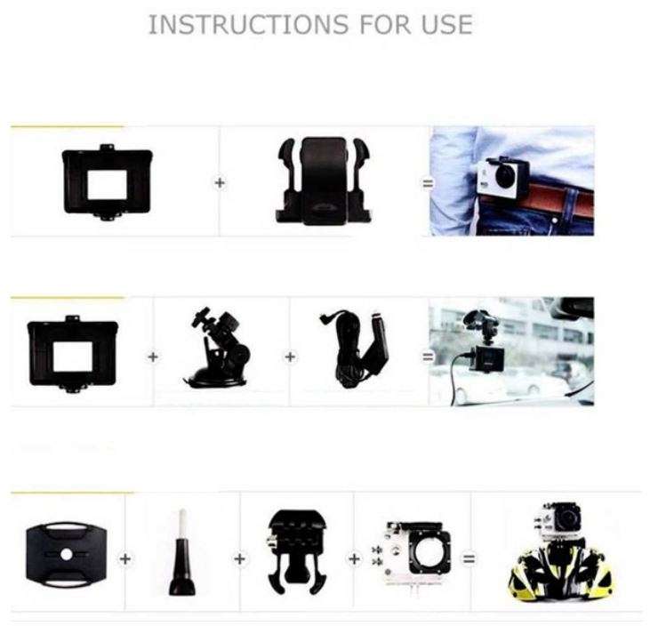 2.0" Ultra HD 4K Waterproof Sport Action Camera with WIFI, 170° View, 16MP etc.