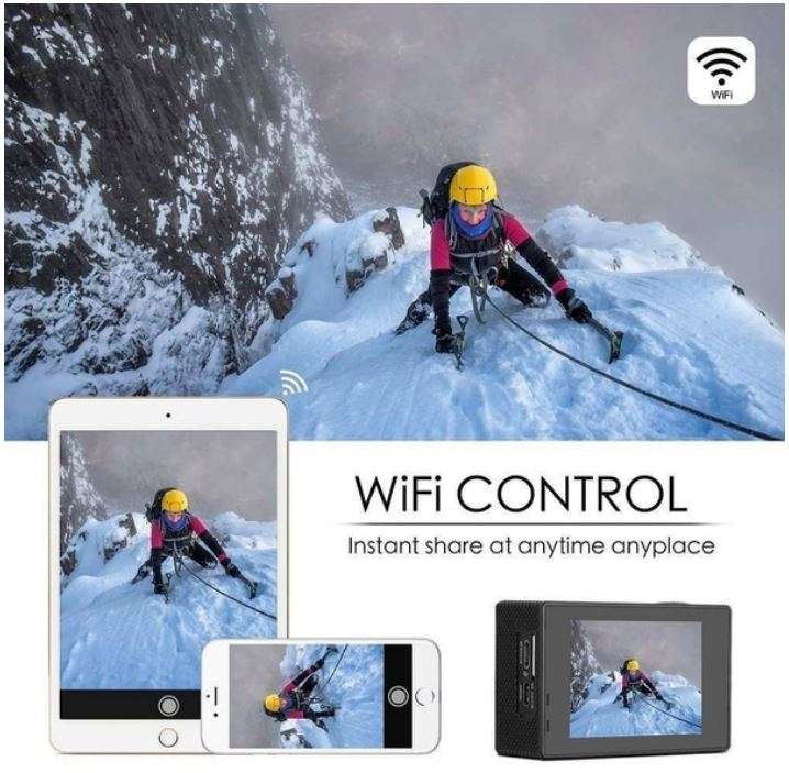 2.0" Ultra HD 4K Waterproof Sport Action Camera with WIFI, 170° View, 16MP etc.