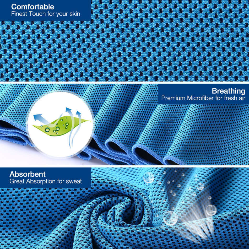 Instant Ice-Cold Cooling Towel in Seconds, Just Soak it, Wing it, Shake it and Wear it.