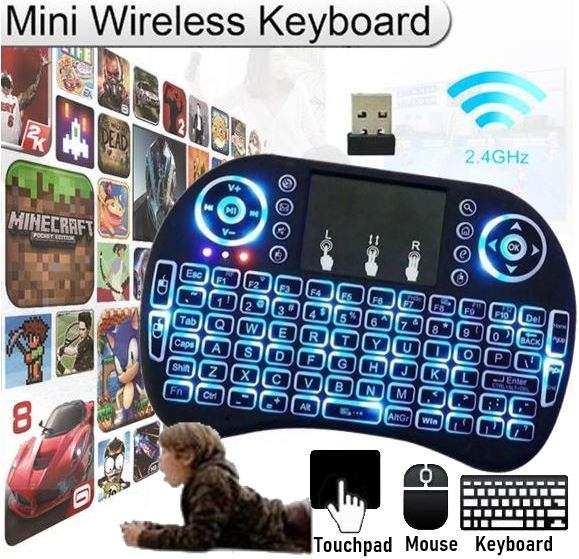 2.4GHz Mini Wireless QWERTY Keyboard, Touch Pad Combo with USB Interface Adapter