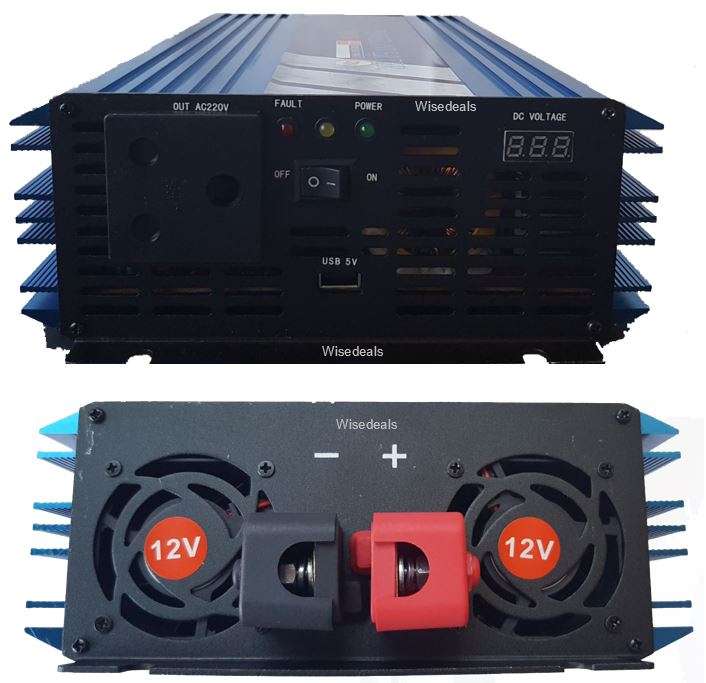 PURE SINE SOLAR Power Inverter 3000W Constant Power & 6000W Peak Power  Convert 12V DC to 220V AC