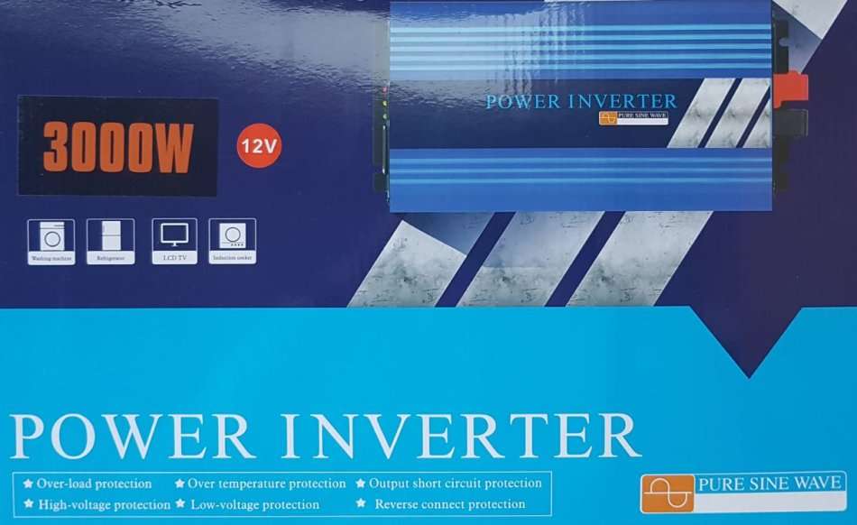 PURE SINE SOLAR Power Inverter 3000W Constant Power & 6000W Peak Power  Convert 12V DC to 220V AC