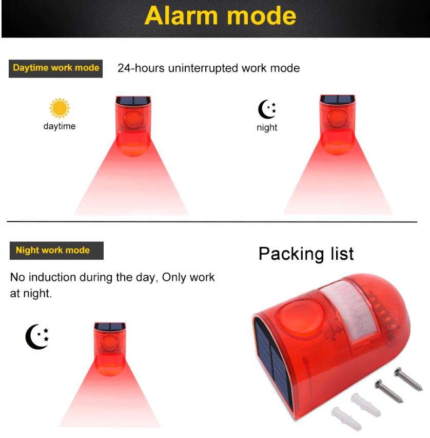 Waterproof Motion Sensor LED SOLAR ALARM LIGHT - Your all-in-one Security Necessity
