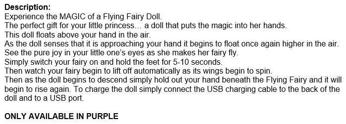 Flying Fairies, the perfect gift four your little princess... to put the magic into her hands