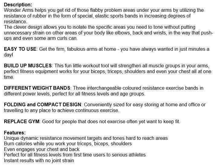 Wonder Arms  Perfect for firm Arms, Biceps, Triceps, Shoulders and Chest