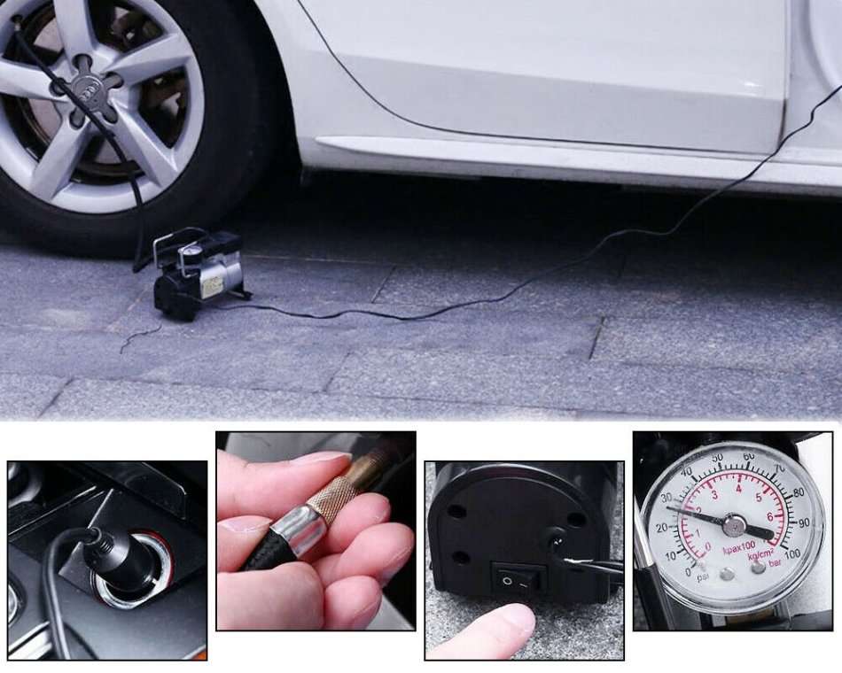 12V 4x4 Dual Cylinder Air Compressor compact with a Carry Case & Accessories