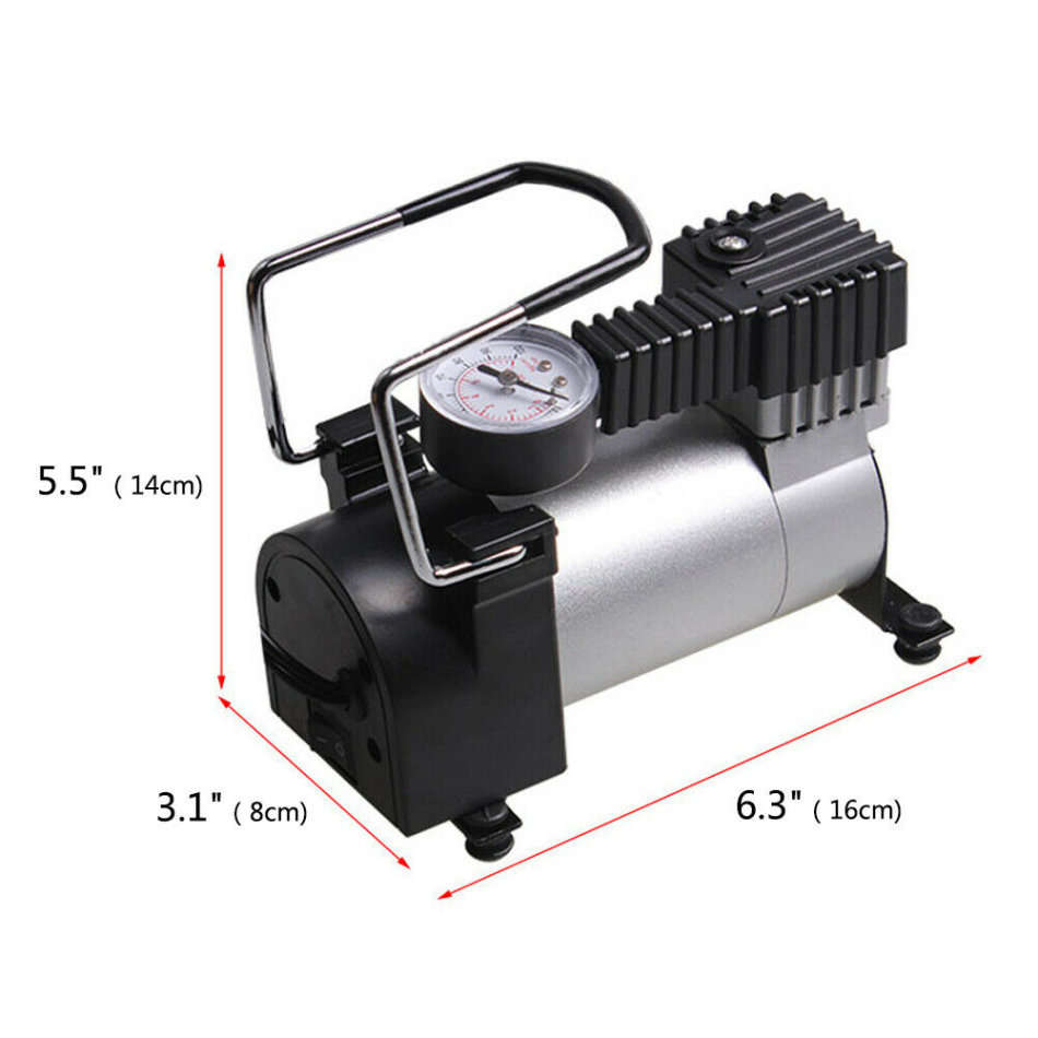 12V 4x4 Dual Cylinder Air Compressor compact with a Carry Case & Accessories