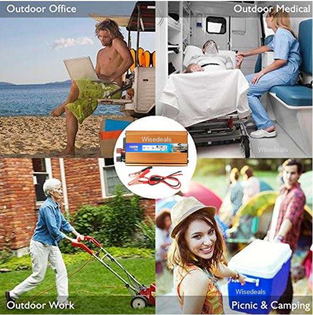 Solar Power Inverter - Convert 12V DC to 220V AC - 1000W Continious Power & 2000W Peak Power)
