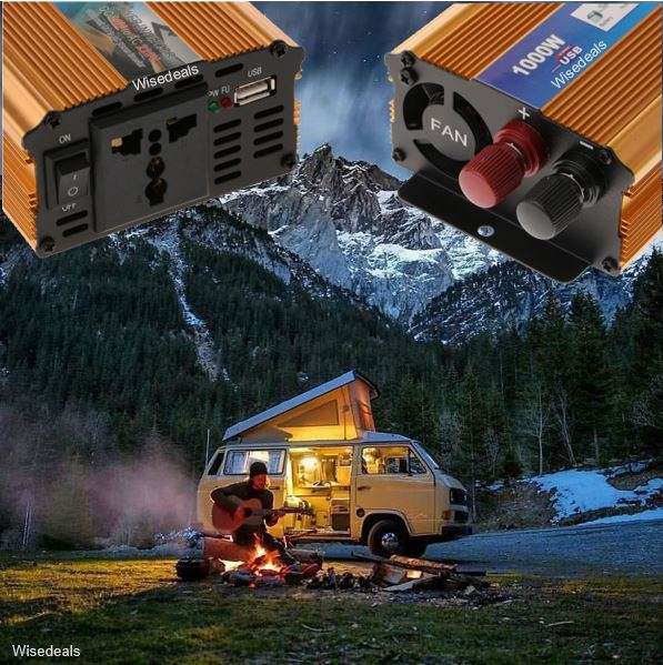 Solar Power Inverter - Convert 12V DC to 220V AC - 1000W Continious Power & 2000W Peak Power)