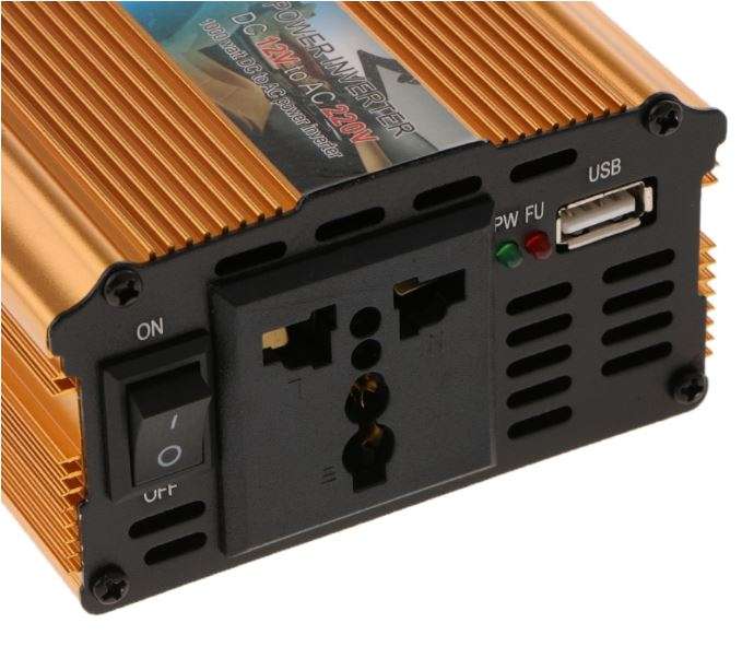 Solar Power Inverter - Convert 12V DC to 220V AC - 1000W Continious Power & 2000W Peak Power)