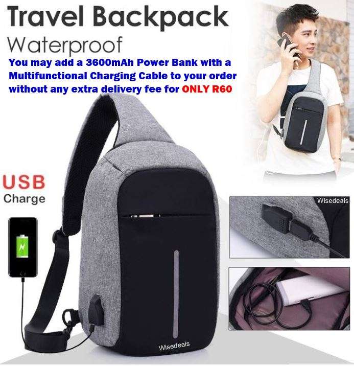 Anti-Theft Sling Backpack with USB Interface