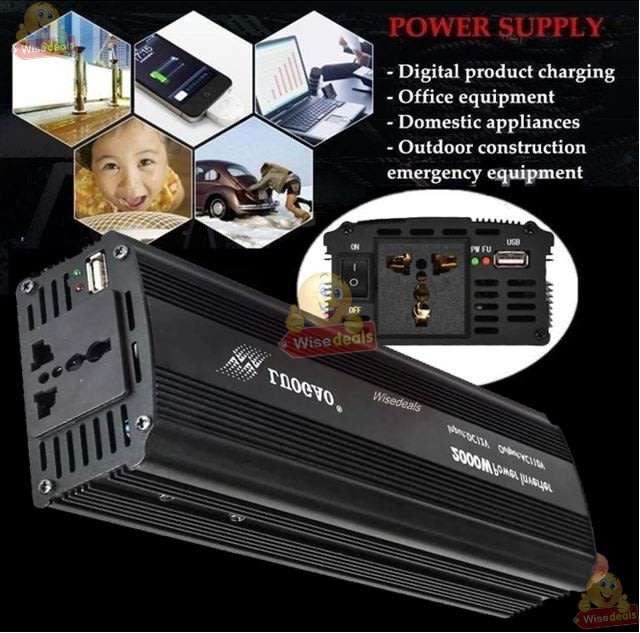 Solar Power Inverter - 2000W Constant Power & 4000W Surge Power, Convert 12V DC to 220V AC