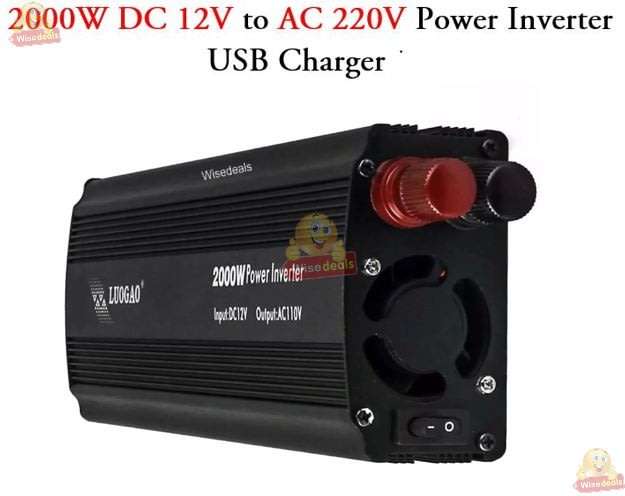 Solar Power Inverter - 2000W Constant Power & 4000W Surge Power, Convert 12V DC to 220V AC
