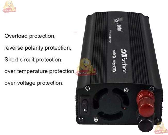 Solar Power Inverter - 2000W Constant Power & 4000W Surge Power, Convert 12V DC to 220V AC