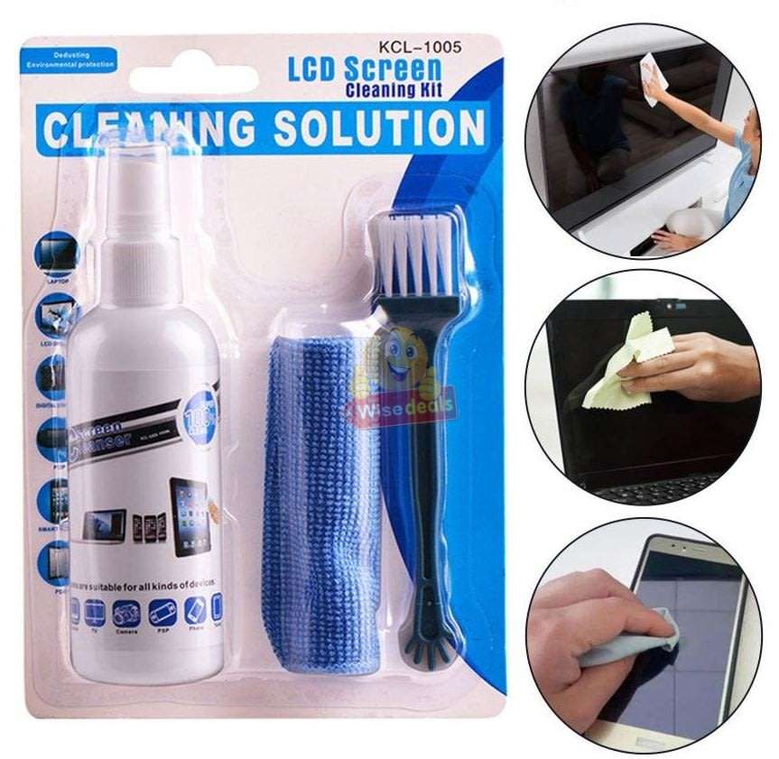 3 Piece LCD Screen Cleaning Kit for Phones, Tablets, Laptops, Computers, TVs etc.