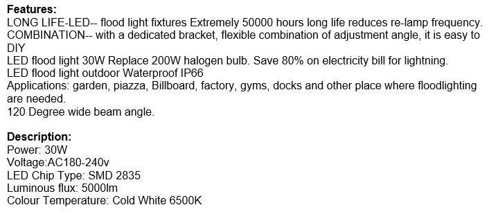 30W LED Lodine Tungsten Flood Light - Long Lifespan, High CRI, Energy Saving & Low Power Consumption