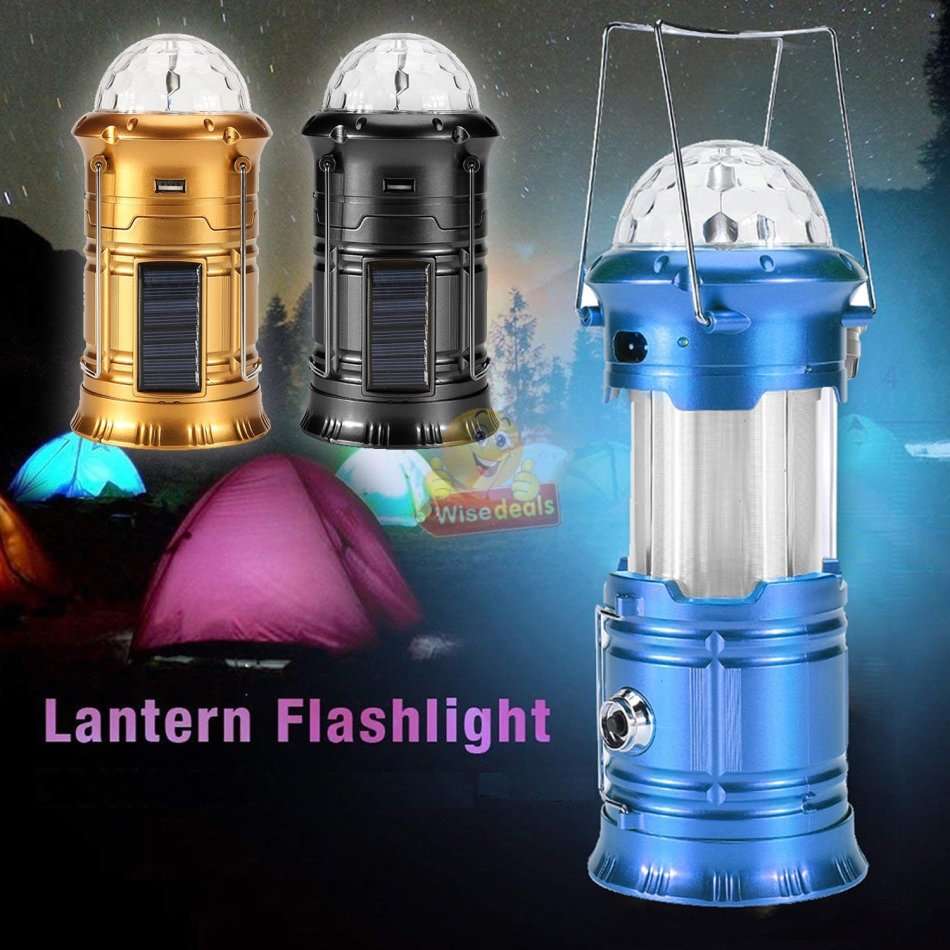 4-in-1 LED SOLAR Lantern, Flashlight, Stage Light & Power Bank with Build-in Rechargeable Battery
