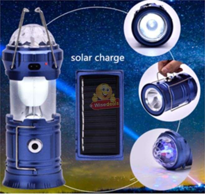 4-in-1 LED SOLAR Lantern, Flashlight, Stage Light & Power Bank with Build-in Rechargeable Battery