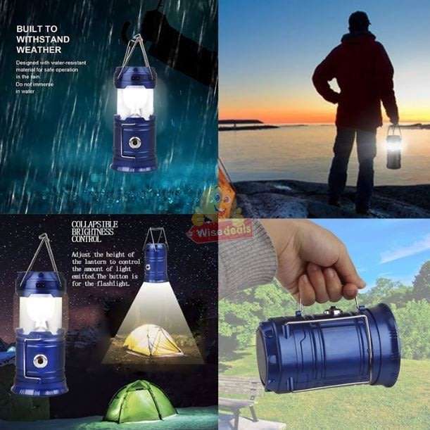4-in-1 LED SOLAR Lantern, Flashlight, Stage Light & Power Bank with Build-in Rechargeable Battery