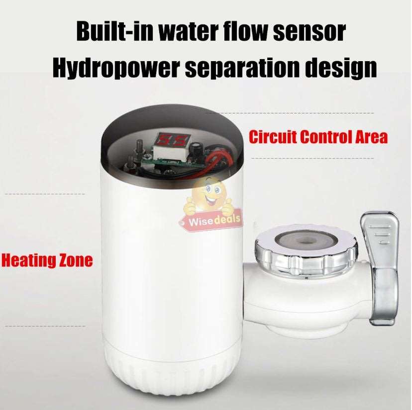 Electric Heating Faucet  Install Directly on to Your Tap, Include Faucet Adapters
