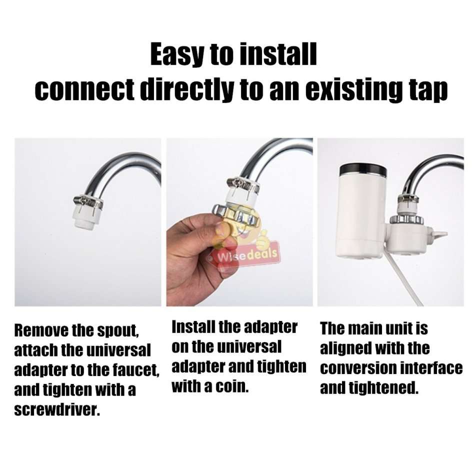 Electric Heating Faucet  Install Directly on to Your Tap, Include Faucet Adapters