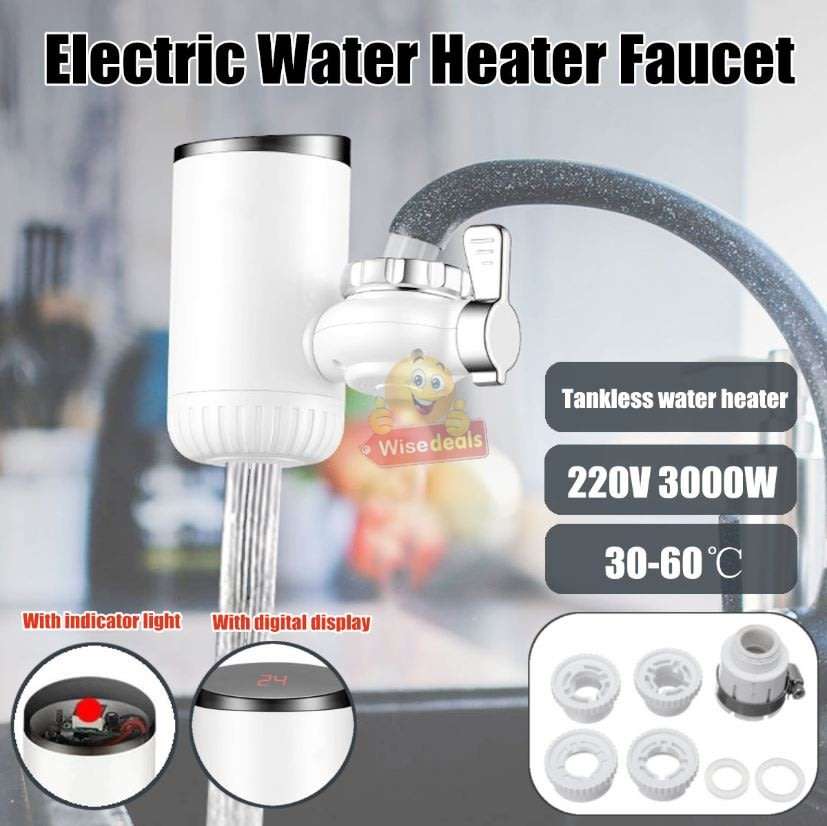 Electric Heating Faucet  Install Directly on to Your Tap, Include Faucet Adapters