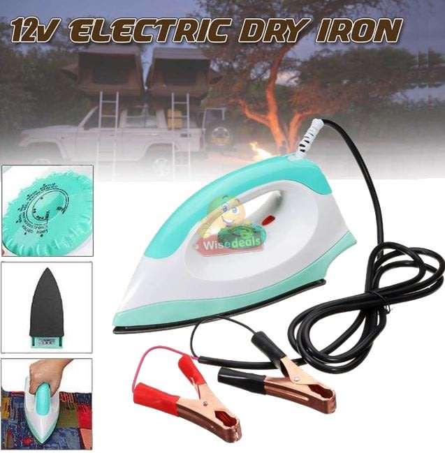 12V Non-Stick Electric Iron - Ideal For Camping or Power Outage