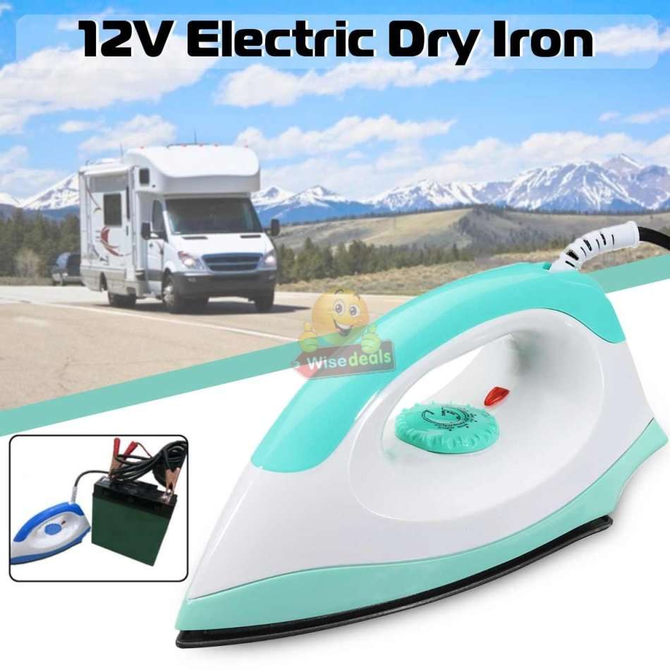 12V Non-Stick Electric Iron - Ideal For Camping or Power Outage
