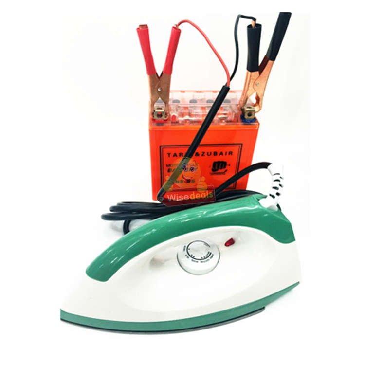 12V Non-Stick Electric Iron - Ideal For Camping or Power Outage