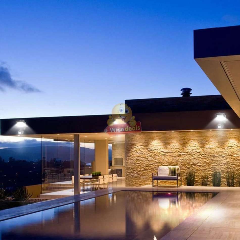 Super Bright 60 LED Solar Flood Light, 5M Wired Solar Panel & Mounting Kit