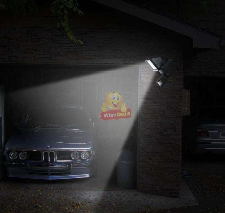 Super Bright 60 LED Solar Flood Light, 5M Wired Solar Panel & Mounting Kit