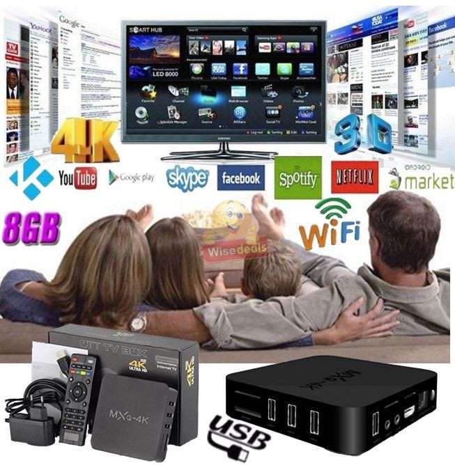 MXQ-4K Android 7.1 Smart TV Box Already Pre-loaded 2GB RAM & 16GB Memory