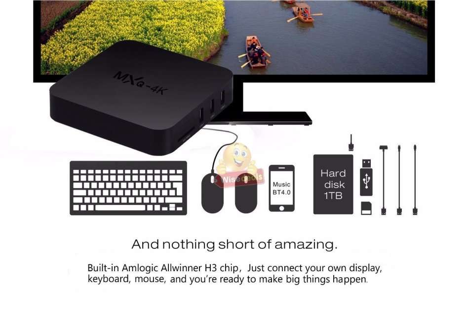 MXQ-4K Android 7.1 Smart TV Box Already Pre-loaded 2GB RAM & 16GB Memory